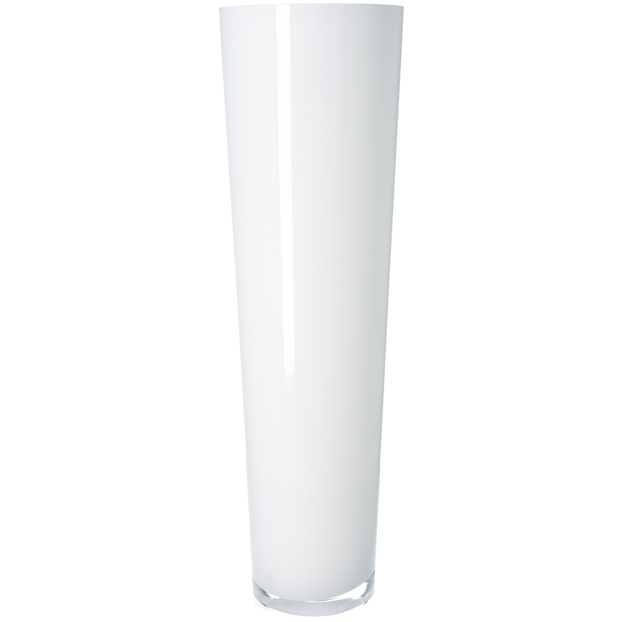 Konisch Konik Vase Ø 18cm x 60cm Glas Weiß Krug, Töpferei, Vase, Glas, Zylinder