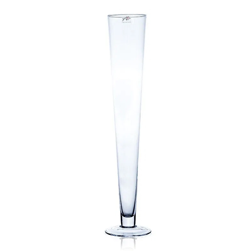 Konisch Bodenvase mit Fuß Vase Ø 11cm x 60cm Glas Klar Krug, Töpferei, Vase, Glas